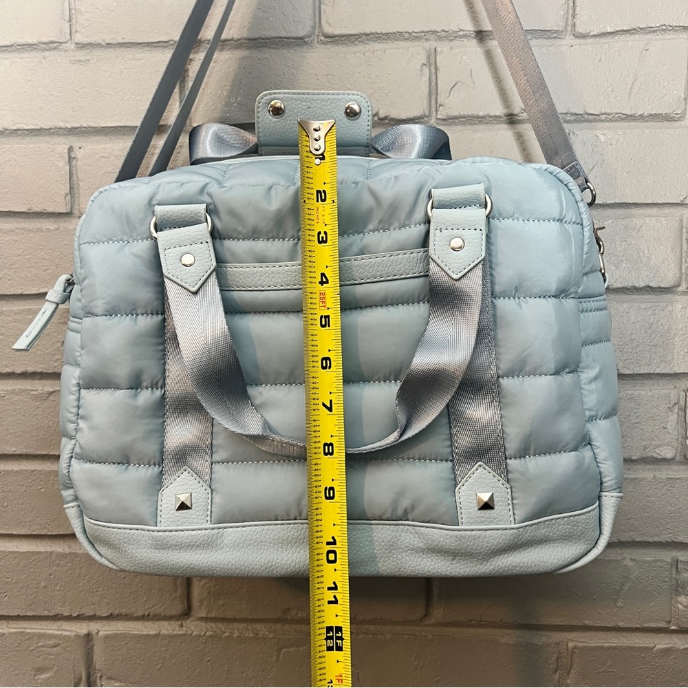 CYNTHIA ROWLEY Light Blue Nylon Channel Weekender - Picture 15 of 16